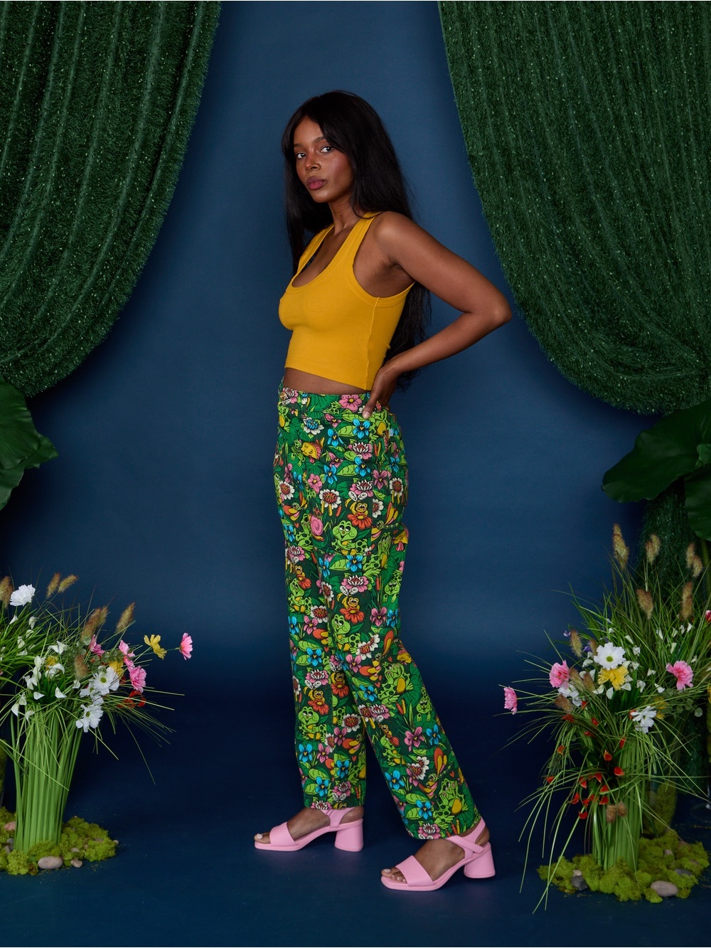 NWOT! Big Bud Press WORK PANTS in POND PARTY Print - Picture 5 of 12